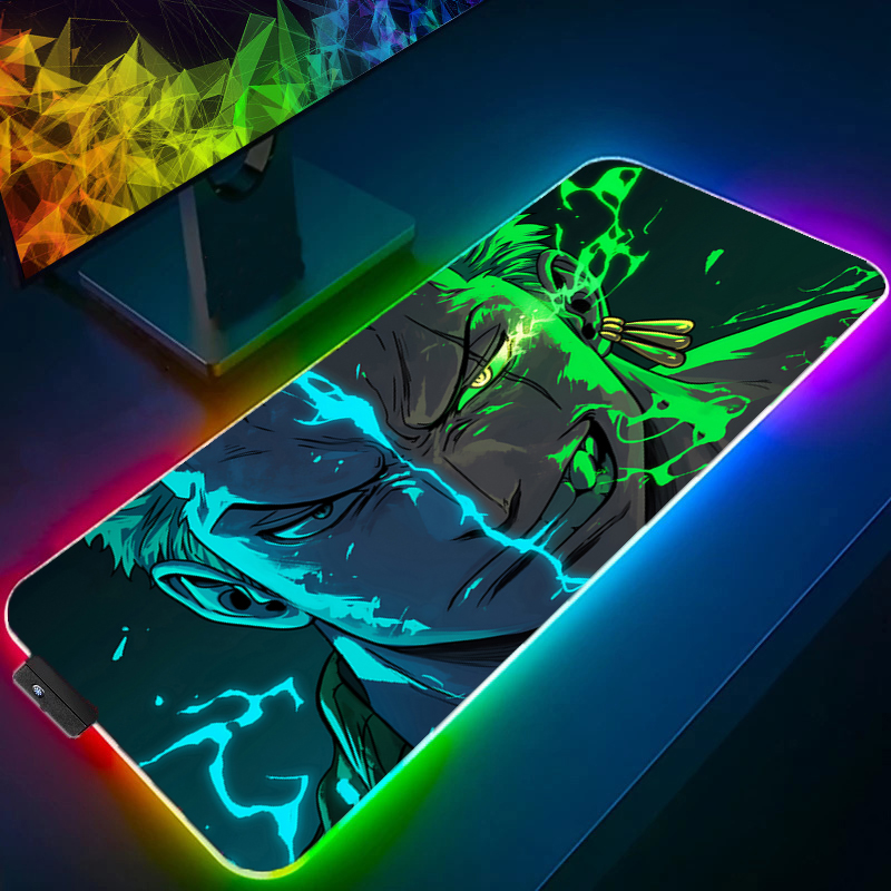 Gaming Accessories For Setup - ONE PIECE Zoro Mauspad RGB Gaming
