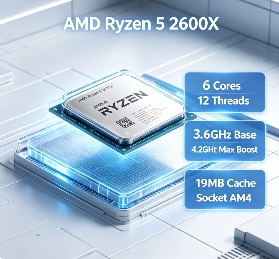 Amd Cpu Ryzen 5 - AMD Ryzen 5 2600X Desktop-CPU 6