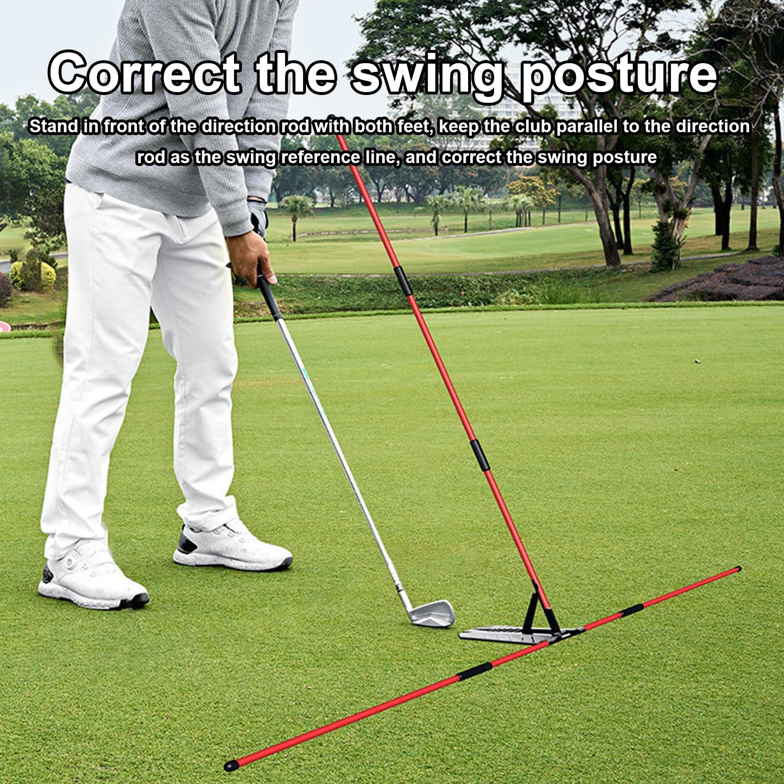 Desk Corner Mat - Golf-Ausrichtungsstäbe Trainingshilfe Tragbarer Schwungplankorrigierer mit Einstellbarem