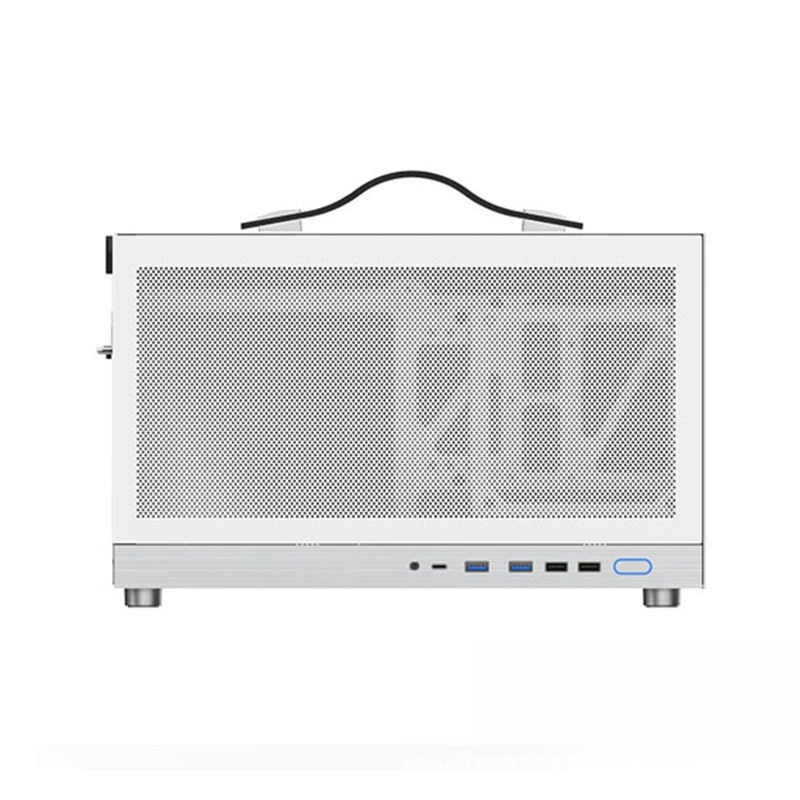 Case Mesh Panel - Tragbares S400PRO Mini-ITX-Gehäuse mit Griff, Doppel-Mesh-Panels,