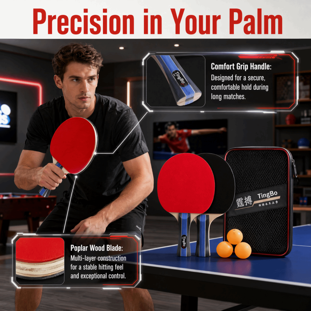 6-teiliges Tischtennisschläger – Case Mesh Panel Bewertung und Preis